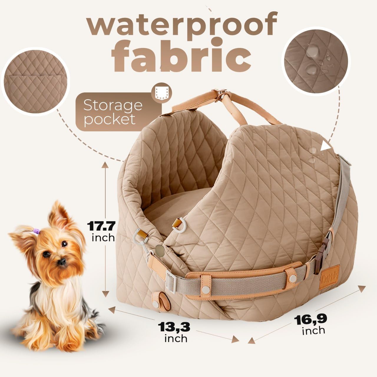 Kinkko 3-in-1 Deluxe Dog Travel Seat